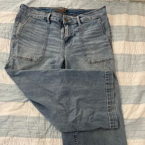 High waist, wide leg crop pants